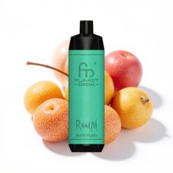 RandM Fumot Shisha 10000 Puffs 18 ml vorgefüllte E-Flüssigkeit Weiß LED-Anzeige Typ-C 0,6ohm