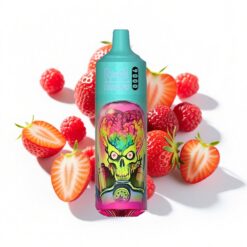 RandM Fumot Tornado 9000 Puffs 18ml Flüssigkeitskapazität Mesh Coil Erdbeere Himbeere RGB Display