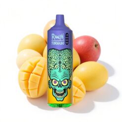 RandM Fumot Tornado 9000 Puffs 18ml Flüssigkeitskapazität Mesh Coil RGB Display Erdbeer-Mango