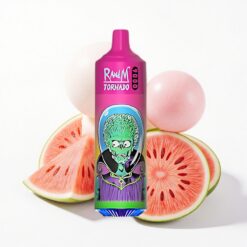 RandM Fumot Tornado 9000 Puffs Wiederaufladbar 850 mAh 18 ml Flüssigkeitskapazität Mesh Coil Wassermelone Kaugummi